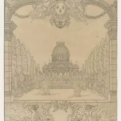 [Scène de l'opéra Achille et [ ]Berain Jean btvbm